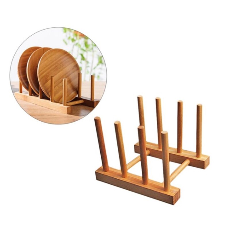 Wooden Drainer Plate Stand Wooden Dish Plate